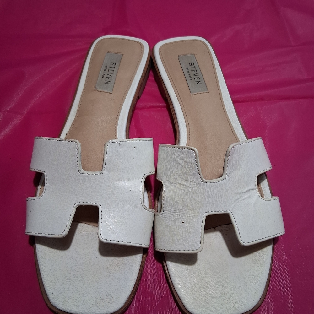 Seven7 Women's Cream Slide Sandals - Picture 2 of 6